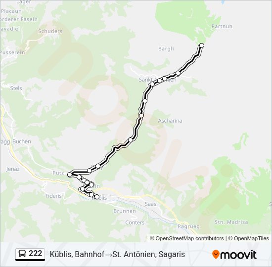 222 Bus Line Map