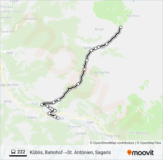 222 Bus Line Map