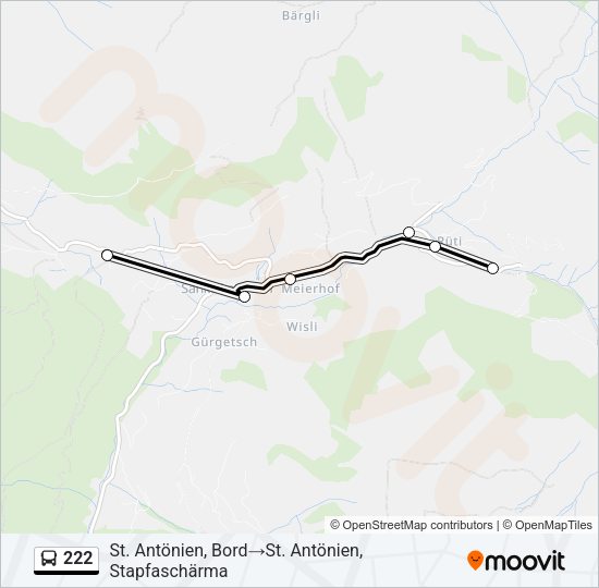 222 Bus Line Map