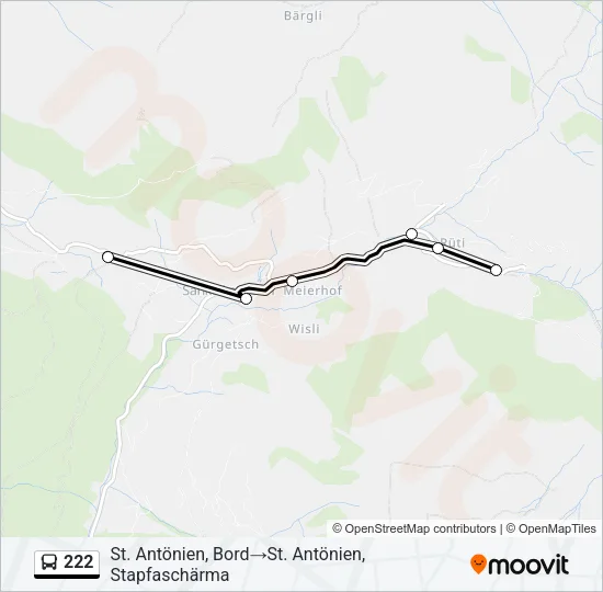 222 Bus Line Map