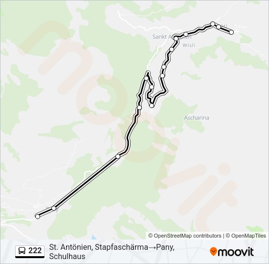 222 Bus Line Map