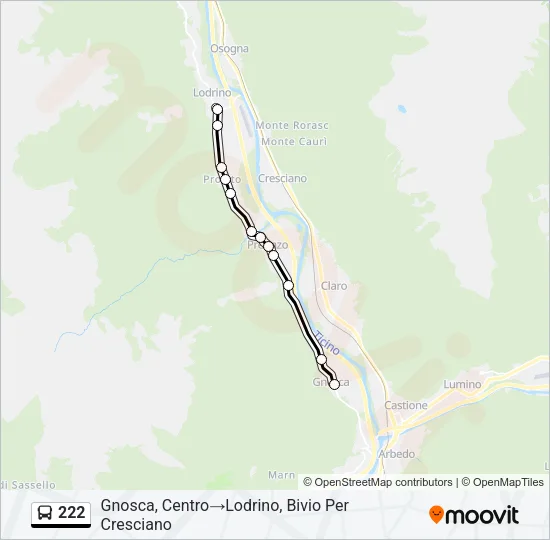 222 Bus Line Map