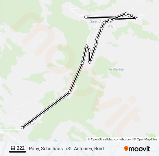 222 bus Line Map