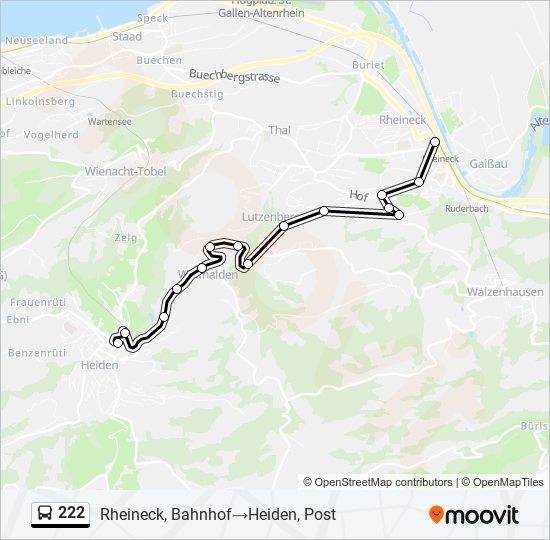 222 bus Line Map