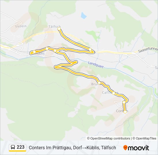 223 Bus Line Map