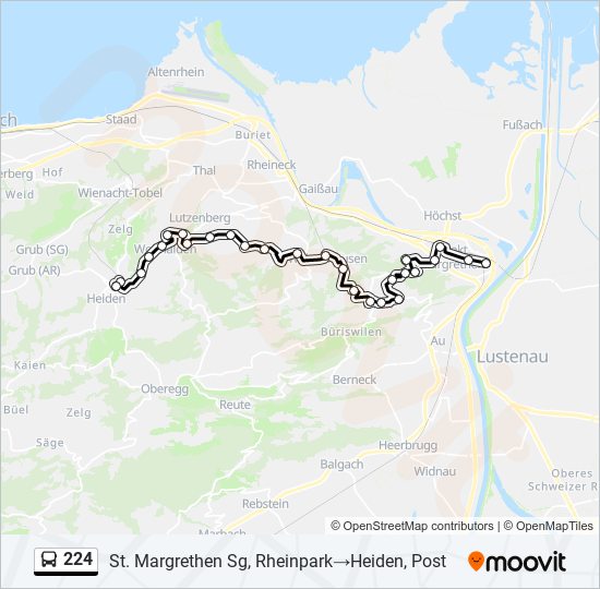 Plan de la ligne 224 de bus