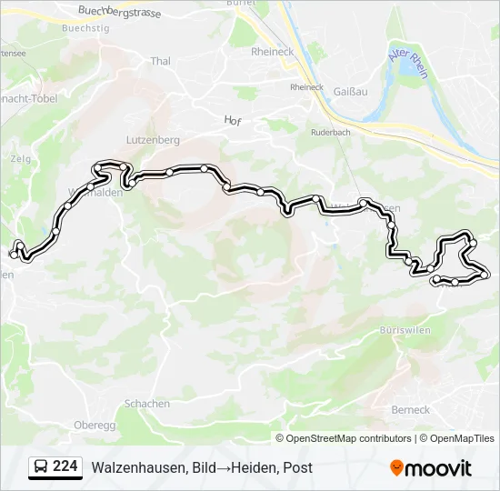 Plan de la ligne 224 de bus