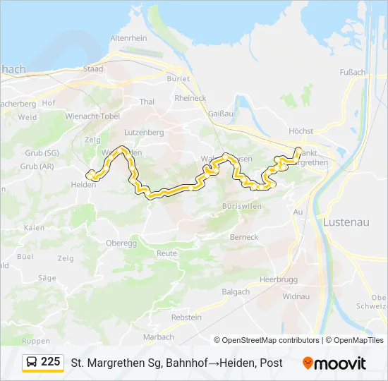 225 Bus Line Map