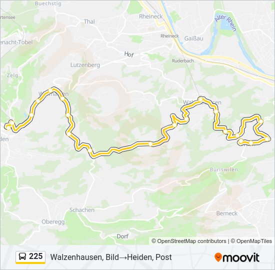 225 bus Line Map