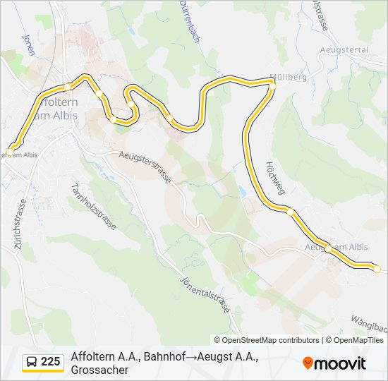 225 Bus Line Map