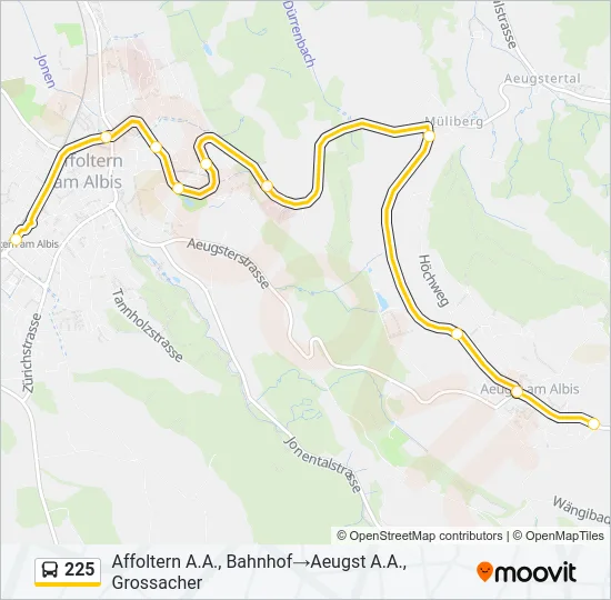 225 Bus Line Map