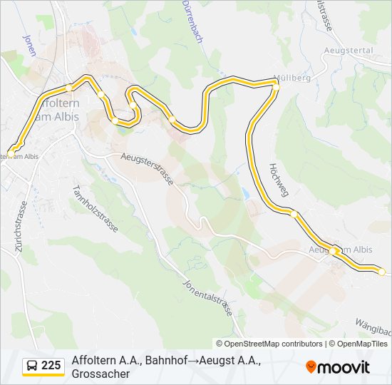 225 Bus Line Map