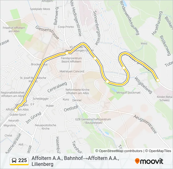 225 Bus Line Map