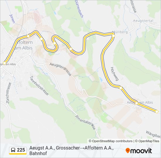 225 Bus Line Map