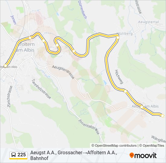 225 Bus Line Map