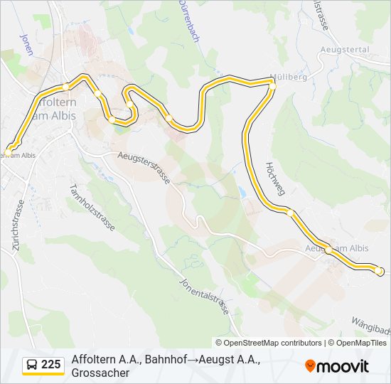 225 Bus Line Map