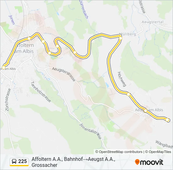 225 Bus Line Map