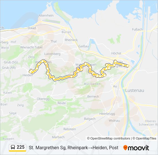 225 Bus Line Map