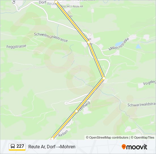 Plan de la ligne 227 de bus