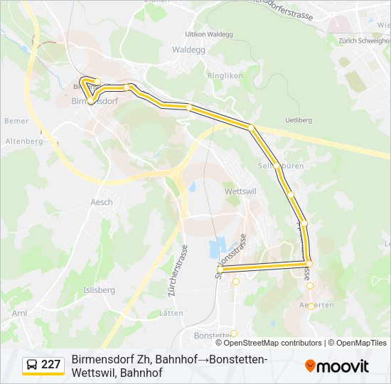 227 Bus Line Map