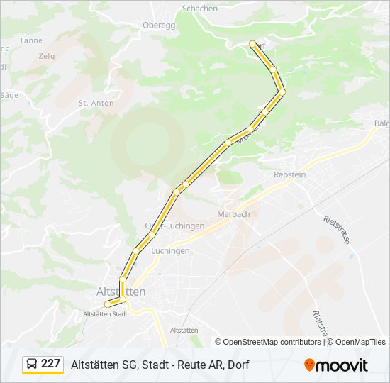 227 bus Line Map