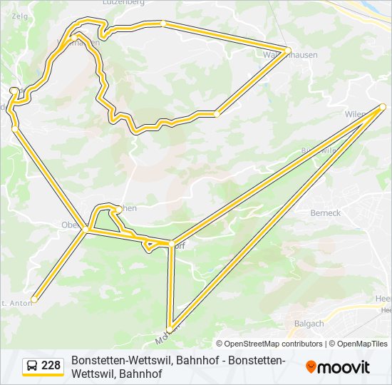 Plan de la ligne 228 de bus