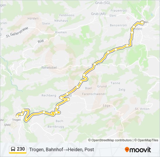 230 Bus Line Map