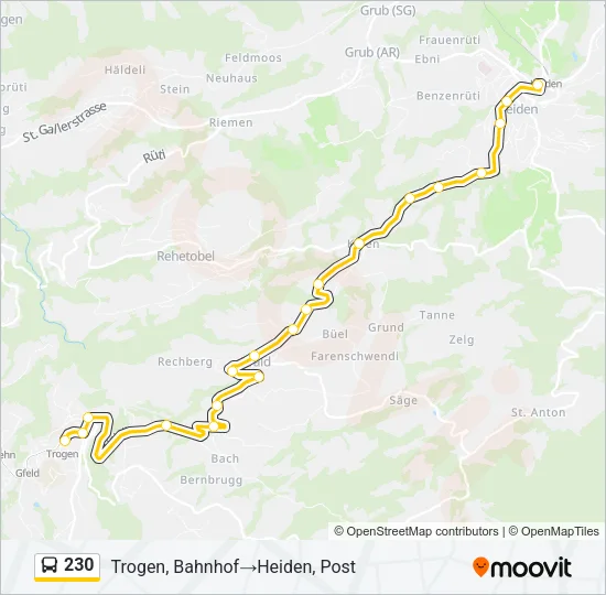 230 Bus Line Map