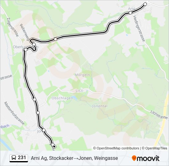 231 Bus Line Map