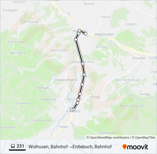 231 bus Line Map