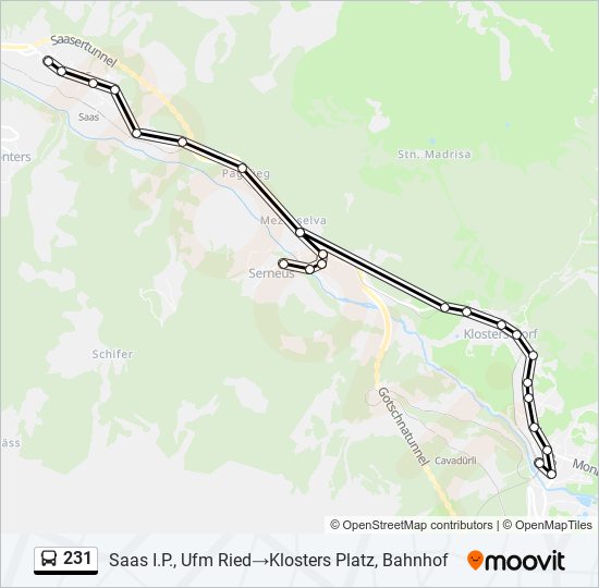 231 bus Line Map