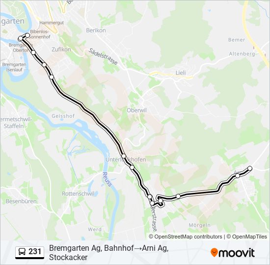 231 bus Line Map