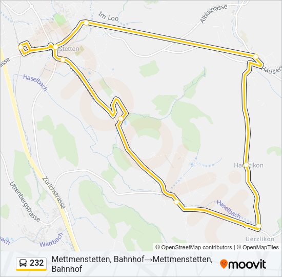 232 Bus Line Map