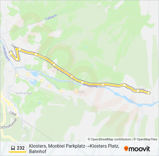 232 Bus Line Map