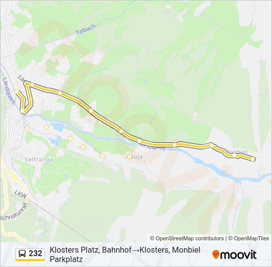 232 Bus Line Map