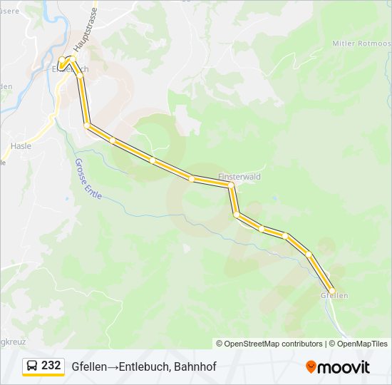232 Bus Line Map