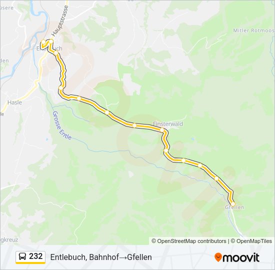 232 Bus Line Map