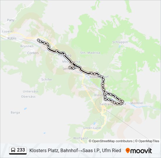 233 Bus Line Map