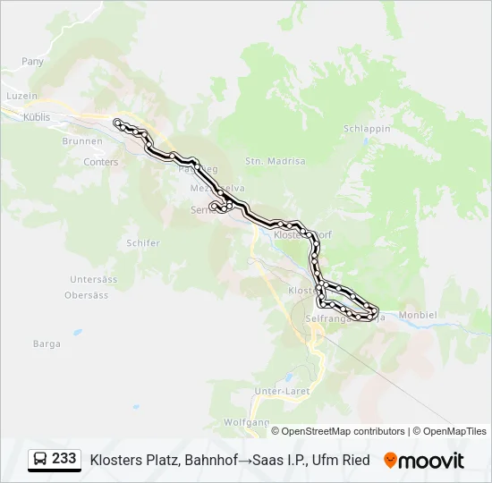 233 Bus Line Map
