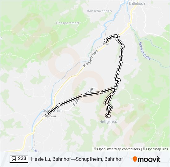 233 Bus Line Map
