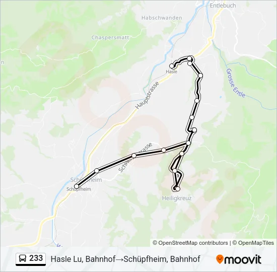 233 Bus Line Map