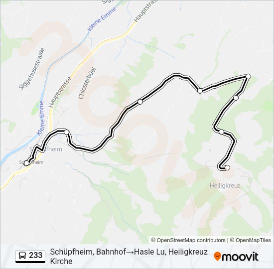 233 Bus Line Map
