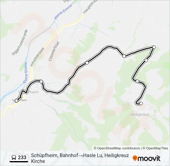 233 Bus Line Map