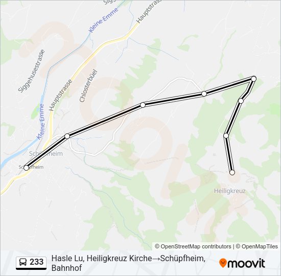 233 Bus Line Map