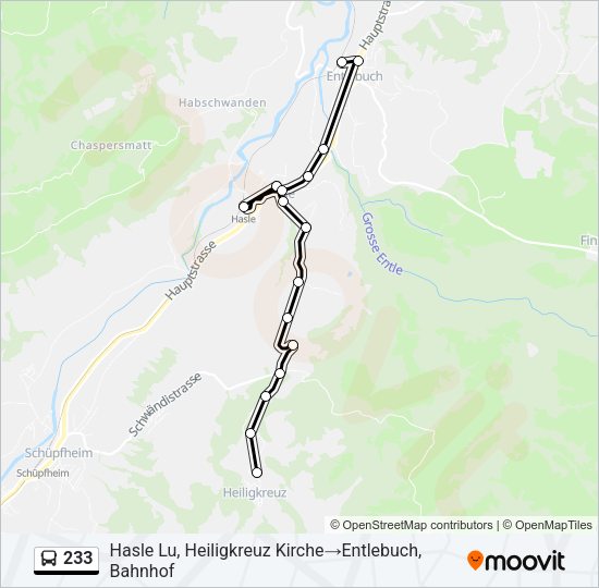 233 Bus Line Map