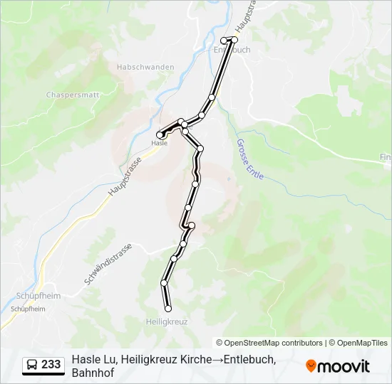 233 Bus Line Map