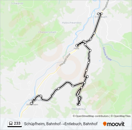 233 Bus Line Map