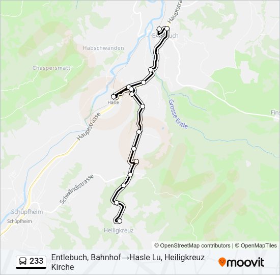 233 Bus Line Map