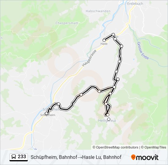 233 Bus Line Map