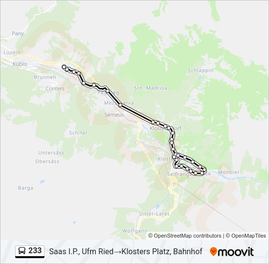 233 Bus Line Map